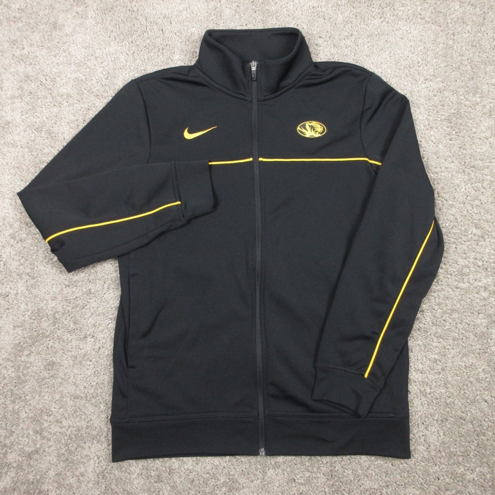 Missouri Tigers Jacket Mens Large Black Activewear Track Warmup Nike Drifit Logo